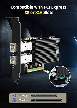 Amazon.com: 10Gb Dual LAN SFP PCI-e Network Card, Intel 82599(X520