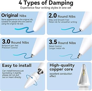 Amazon.com: Upgraded Apple Pencil Replacement Tips - 1st/2nd Gen