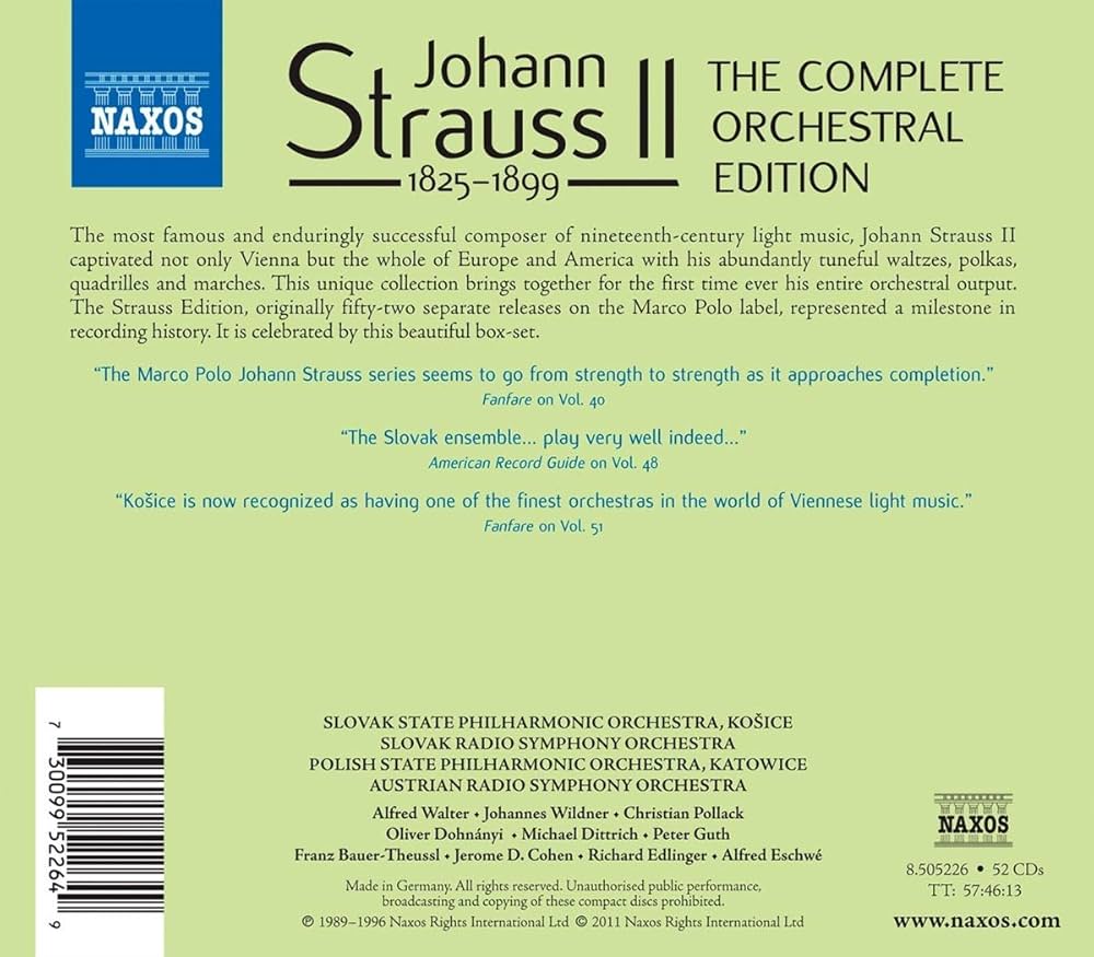 Amazon.co.jp: ヨハン・シュトラウス 2世:管弦楽作品全集(52枚組