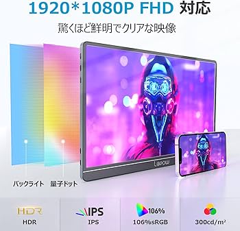 Amazon.co.jp: モバイルモニター Lepow 15.6インチ106%sRGB 広色域