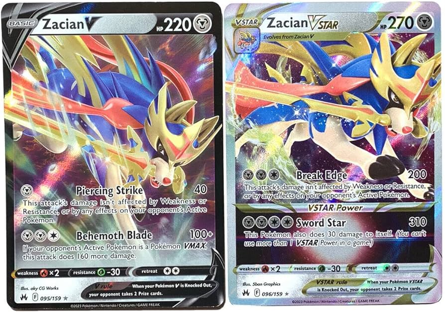 Amazon.co.jp: Zacian V & VSTAR - 096/159 - Crown Zenith - ポケモン