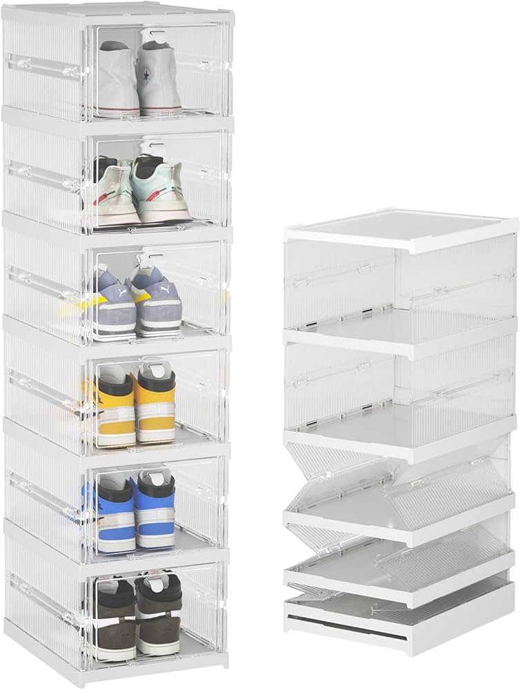 Amazon｜HAIXIN シューズボックス 折りたたみ式 靴箱【厚手耐久/完全