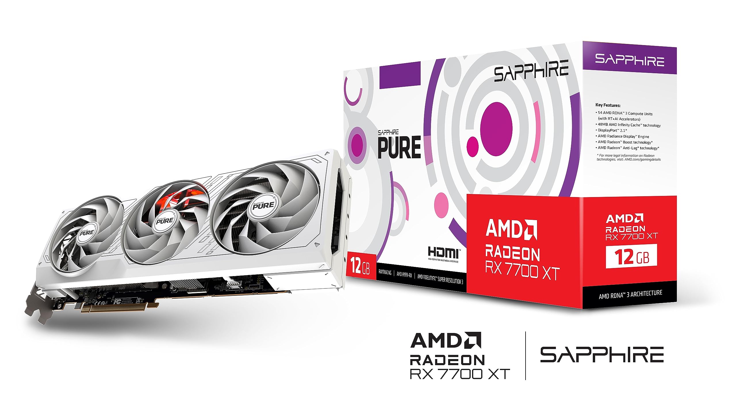 Amazon.com: Sapphire Pure AMD Radeon™ RX 7700 XT Gaming OC 12GB
