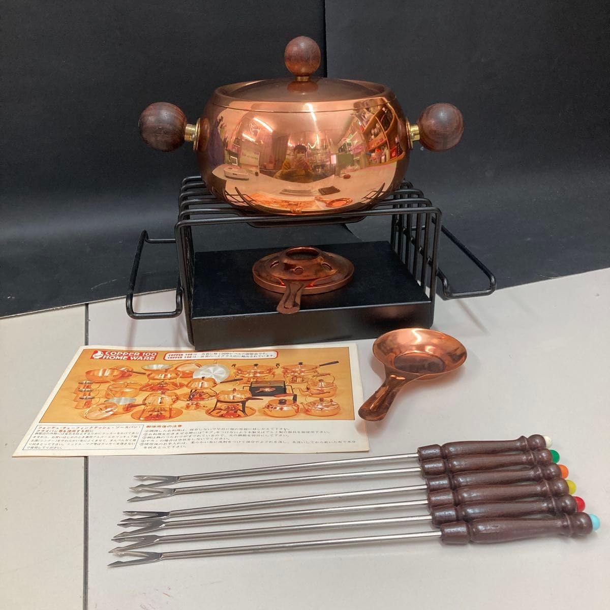 Amazon.co.jp: フォンデュ鍋 セット 銅製 新光金属 copper100 調理器具