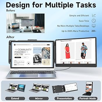 Amazon.com: KEFEYA Extensor de pantalla para laptop, monitor