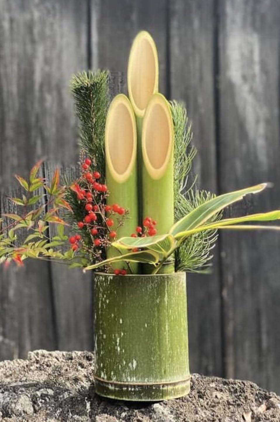 Amazon | ミニ門松 キット 正月飾り アレンジ自由 手づくり 本物の竹