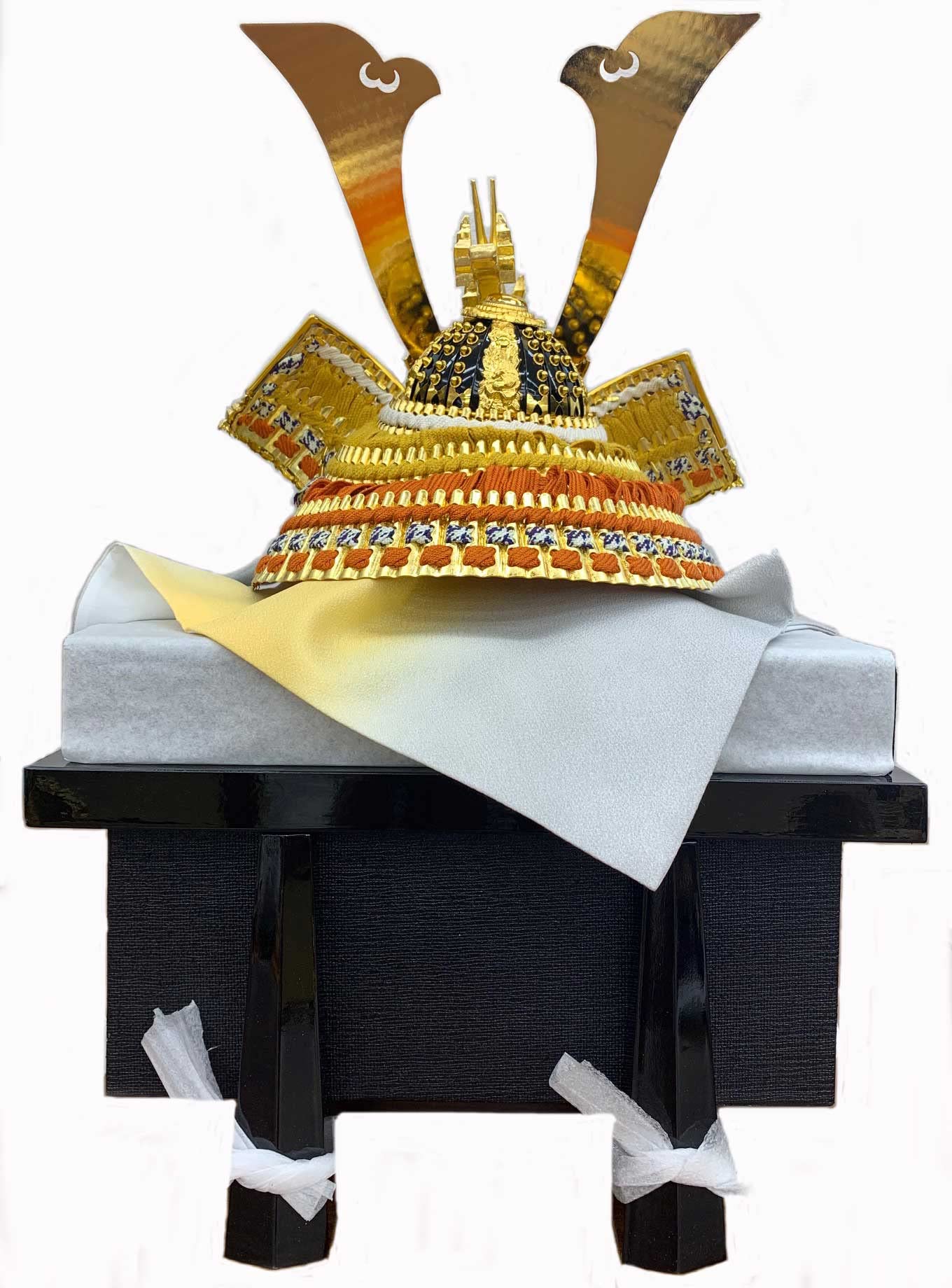 Amazon.co.jp: 兜 15号 越後山兜 合鉢 金沢箔 正絹【五月人形】【兜