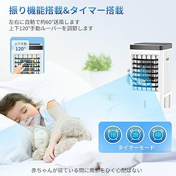 Amazon | 冷風機 強力 人気【2024超強力・12.5L大容量水タンク】冷風扇