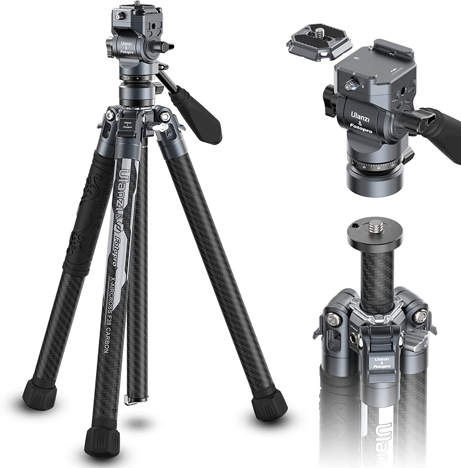 Amazon.com : ULANZI F38 Video Travel Tripod, 61.4