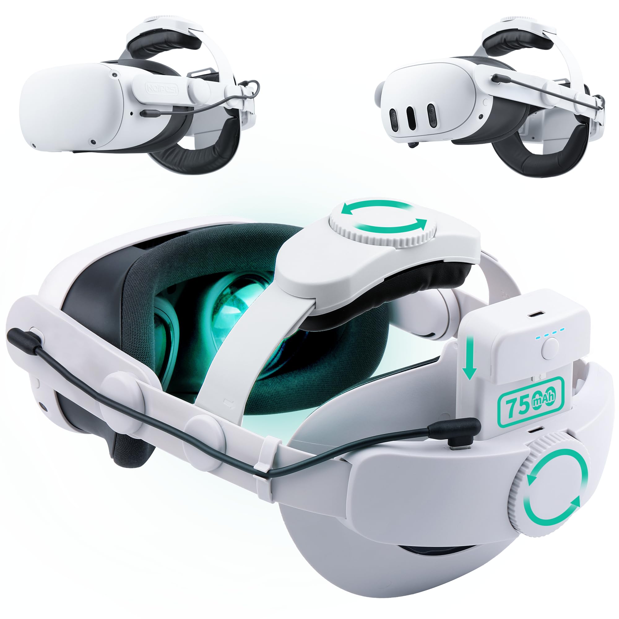 Amazon.co.jp: Noiposi ヘッドストラップ、メタクエスト 3 & クエスト