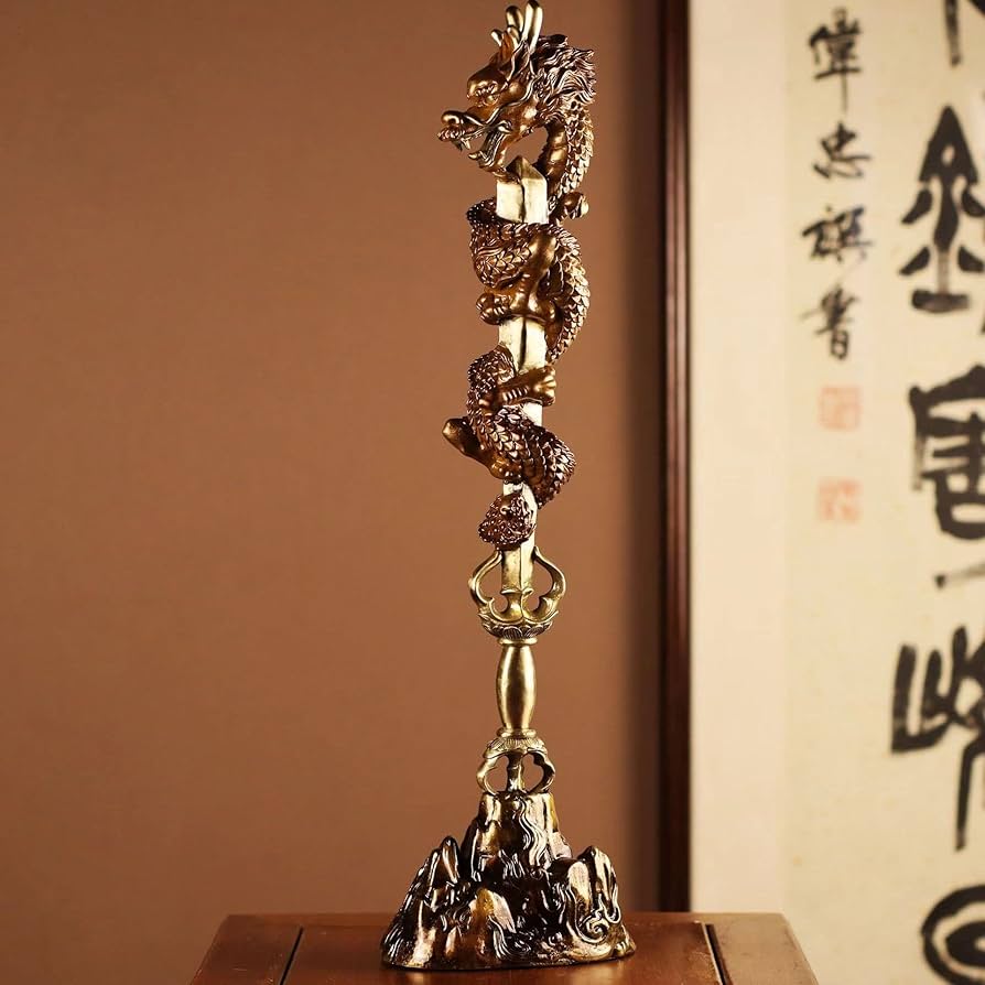Amazon.co.jp: 龍の置物 倶利伽羅龍王 風水 龍 置物 倶利伽羅剣 龍剣