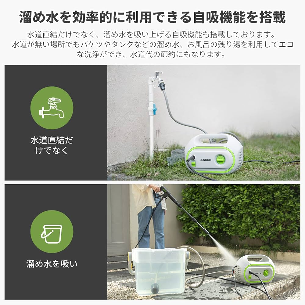 Amazon | EENOUR 高圧洗浄機 LT221 1400W 常用吐出圧力7MPa 最大10MPa