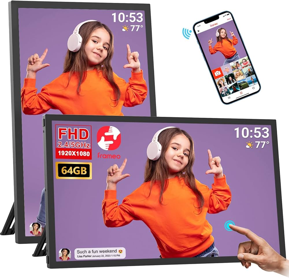 Amazon | 64GB FRAMEO 21.5インチ デジタルフォトフレーム Wi-Fi 対応