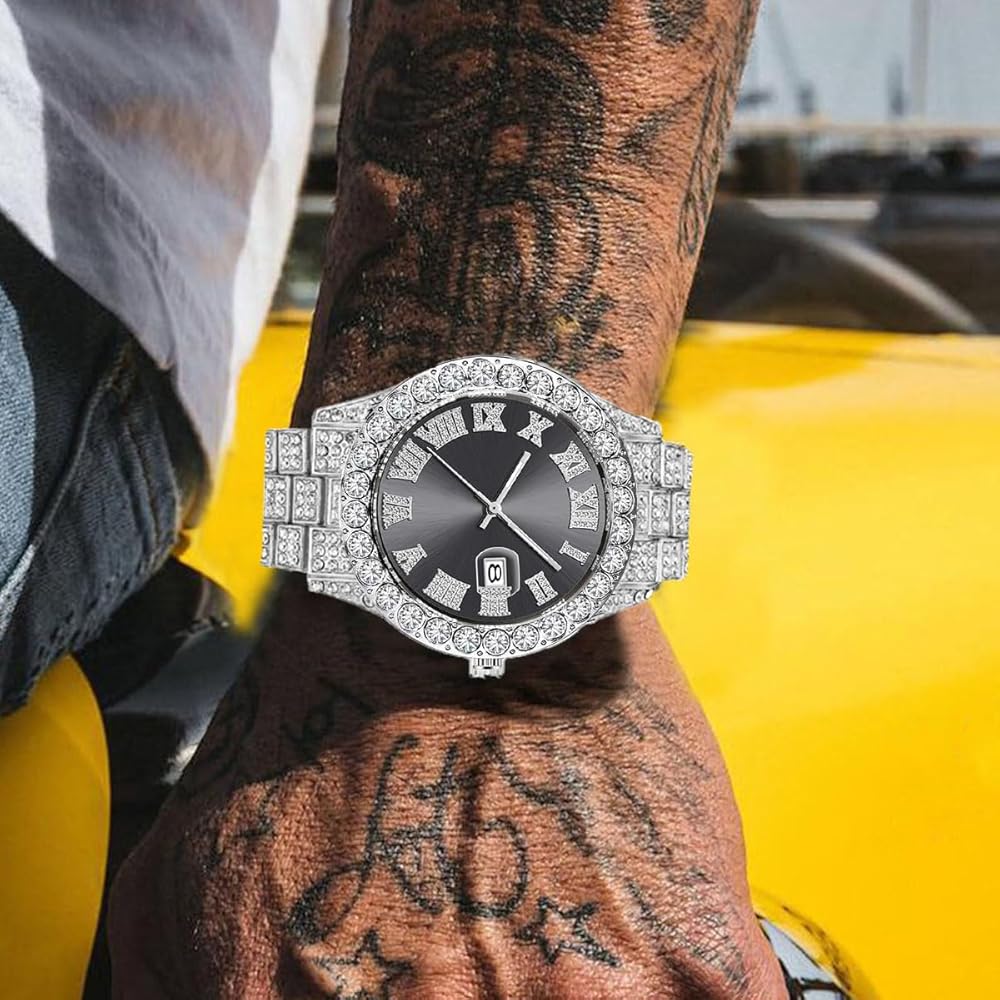 Amazon.com: SENRUD Unisex Crystal Fashion Diamond Watch - Mens