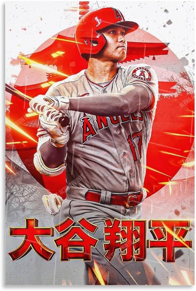 Amazon｜大谷翔平野球のスター選手ポスター プリント キャンバス 絵画