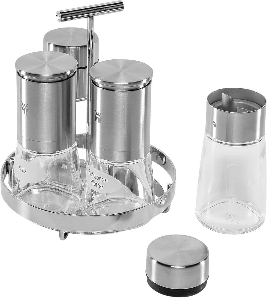 Amazon.com: WMF 5 pc Condiment Set Ceramill De Luxe, Stainless