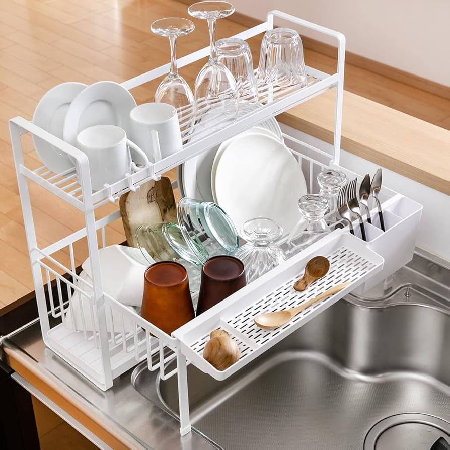 Amazon｜水切りラック 水切りカゴ タワー tower 山崎実業 伸縮