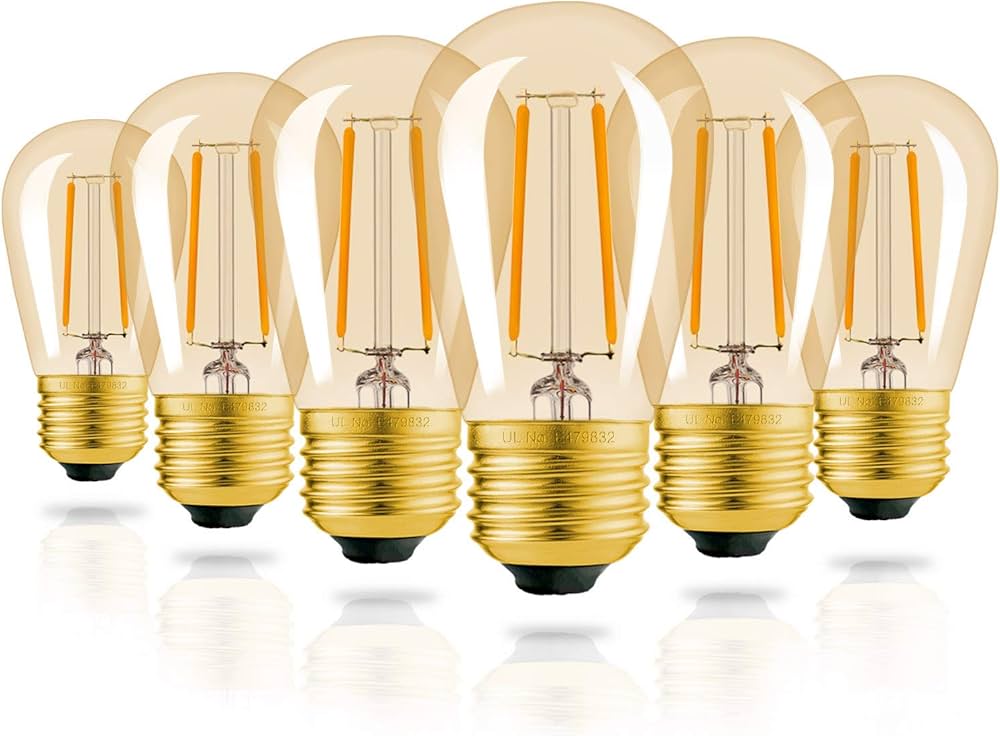 Hizashi S14 Replacement LED Bulbs, 2W=25W Outdoor Edison Bulbs