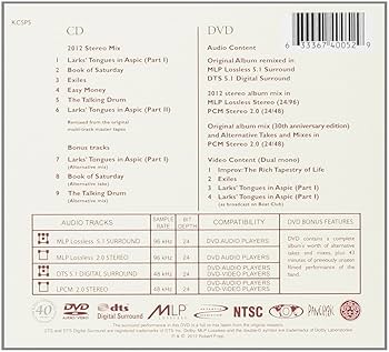 Amazon.co.jp: Larks' Tongues In Aspic, 40th Anniversary Series [CD