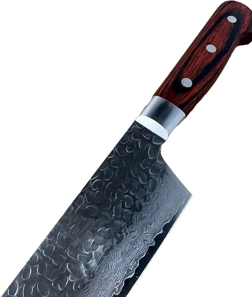 Amazon | 堺孝行 槌目ダマスカス VG10割込み 33層 剣型三徳 160mm | 堺