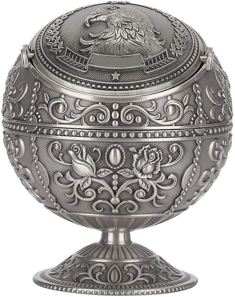 Amazon.co.jp: 卓上灰皿 レトロ灰皿 アンティーク灰皿 蓋つき灰皿