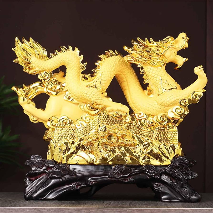 Amazon.co.jp: MKYOKO 中国風水龍像彫刻置物馬と龍馬のシンボル龍馬