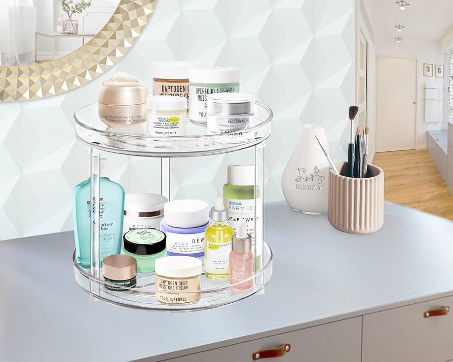 Amazon.com: 360 Rotating Lazy Susan Bathroom Organizer Countertop