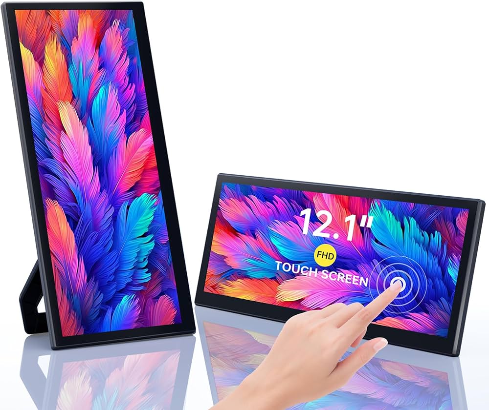 Amazon.co.jp: 12.1インチポータブルモニタータッチスクリーン、FHD