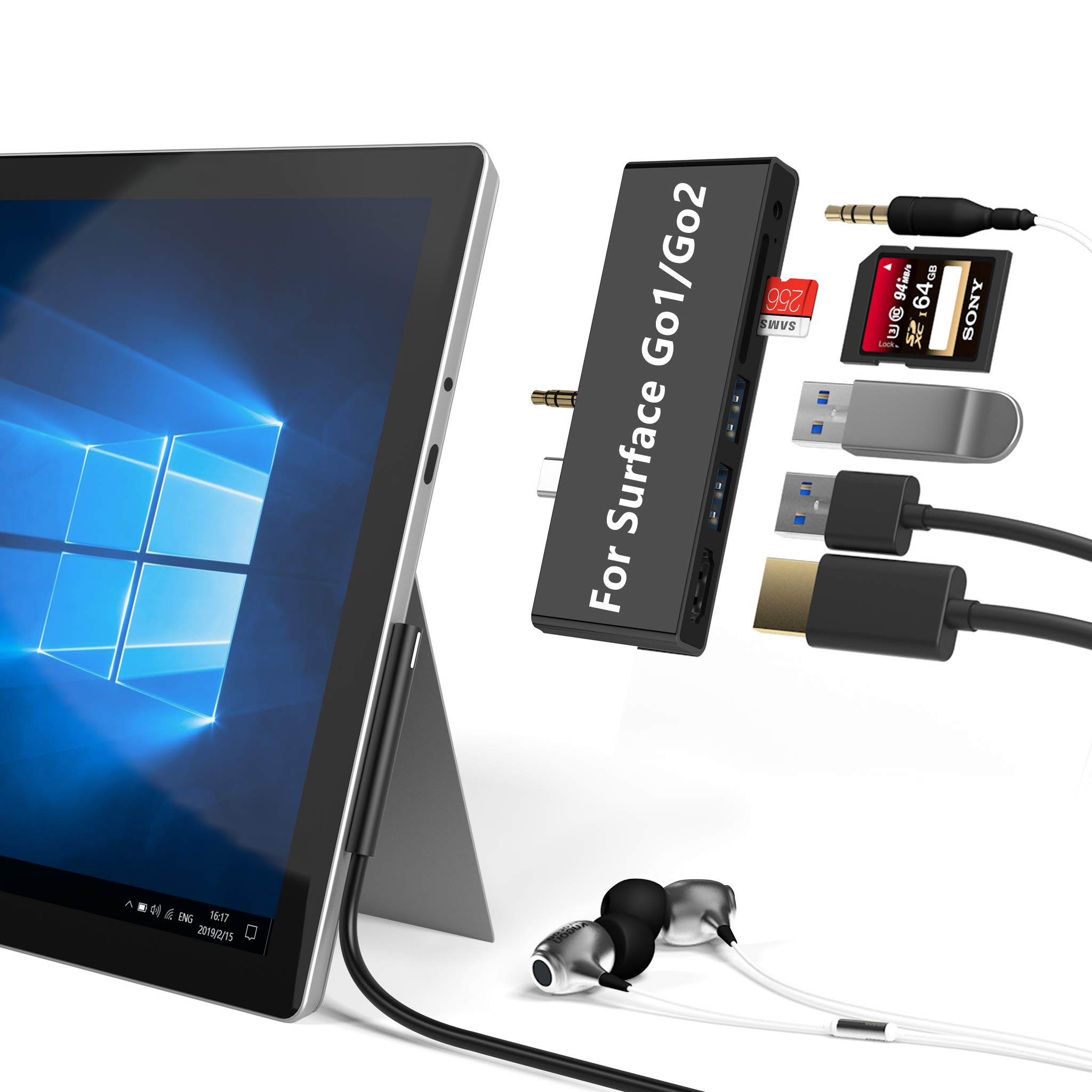 Amazon | Microsoft Surface Go1/Go2/Go3 USB C ハブ 6ポート