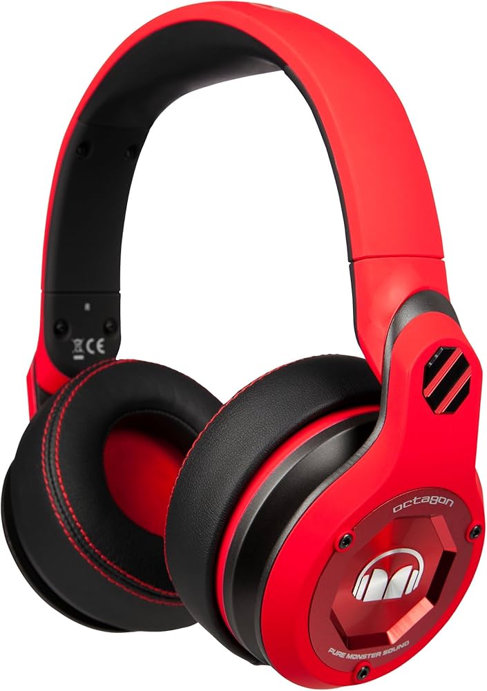 Amazon.co.jp: Monster Octagon 密閉型オンイヤーヘッドホン レッド MH
