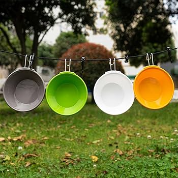 Amazon.co.jp: シェラカップ 折りたたみ式の取っ手とふた キャンプ