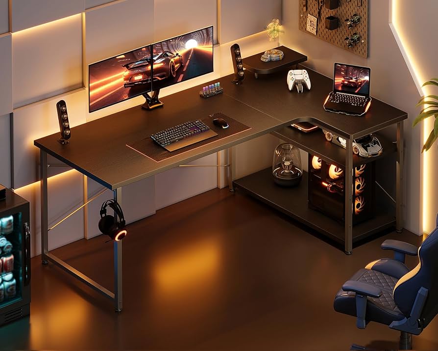 Amazon | ODK ゲーミングデスク l字 パソコンデスク 幅130 机 デスク