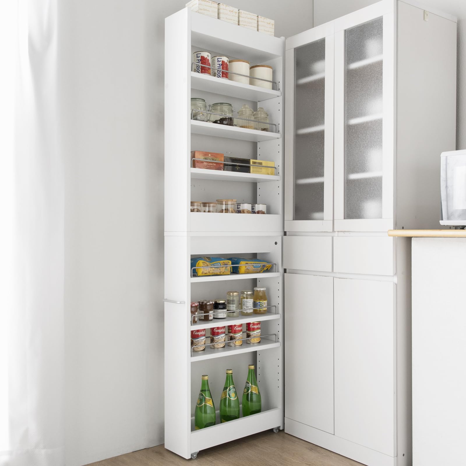 Amazon.co.jp: タンスのゲン 隙間収納 幅18㎝ キッチン収納 すき間収納