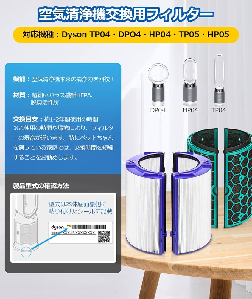Amazon.co.jp: ダイソン DP04 TP04 HP04 HP05 TP05 用 フィルター 空気