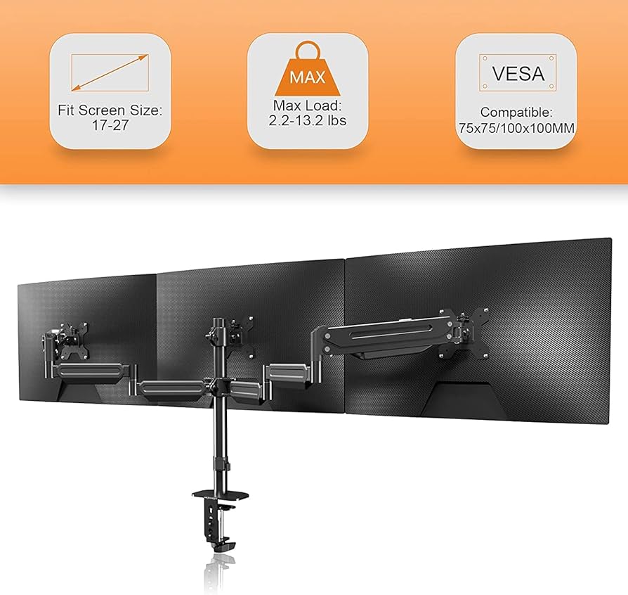 Amazon.co.jp: Pholiten 三画面モニターアーム PC モニター アーム