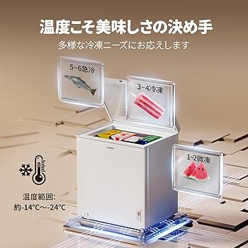 Amazon.co.jp: COMFEE' 冷凍庫 198L 上開き 温度調節6段階 冷凍機能 大