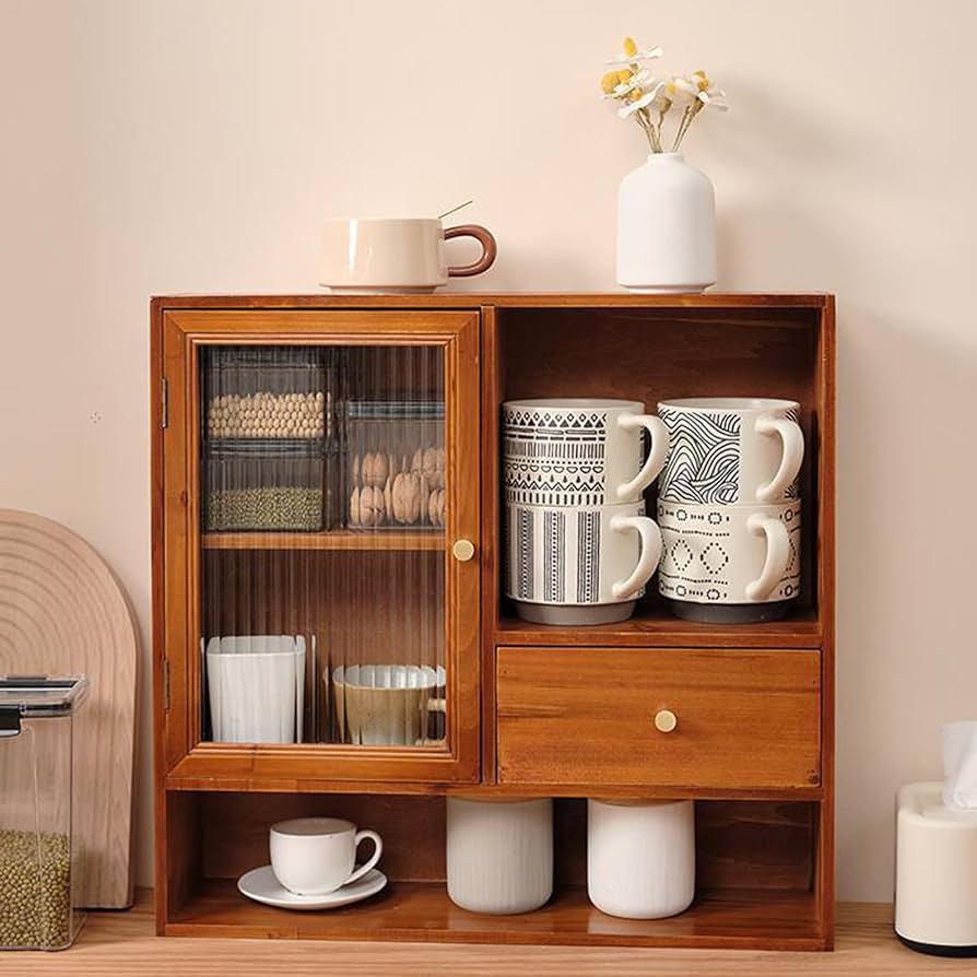 Amazon｜カウンター上収納 木製 コレクションケース アンティーク