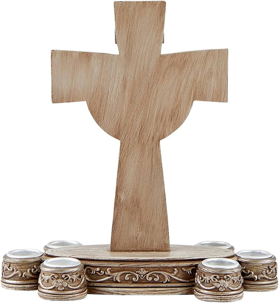 Amazon.com: Needzo Crucifix Lenten Candleholder, Religious Home