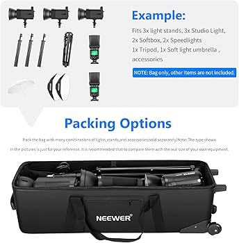 Amazon | Neewer 写真スタジオ機器ケース ローリングバッグ