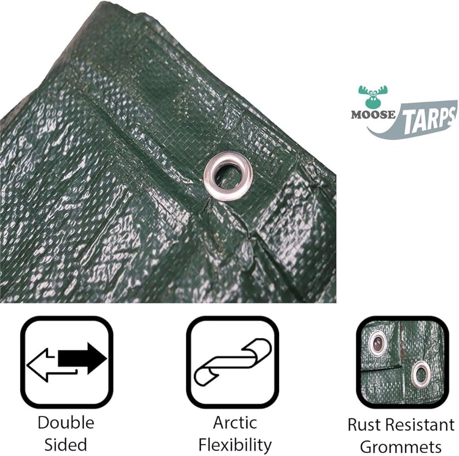 Moose Supply Reversible Heavy Duty Poly Tarp for Wood Piles
