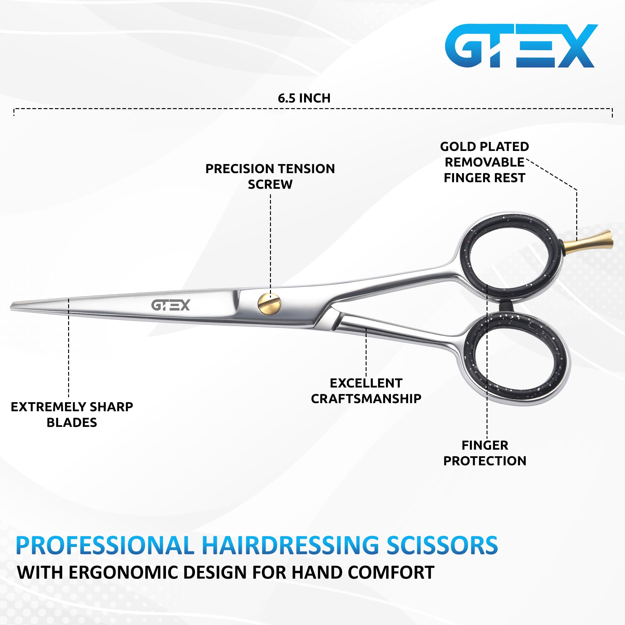 Amazon.com : GTEX Hair Scissors, 6.5 inch Professional Hair