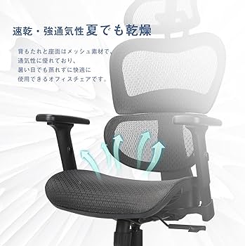 Amazon.co.jp: Komene オフィスチェア 人間工学椅子 メッシュ チェア