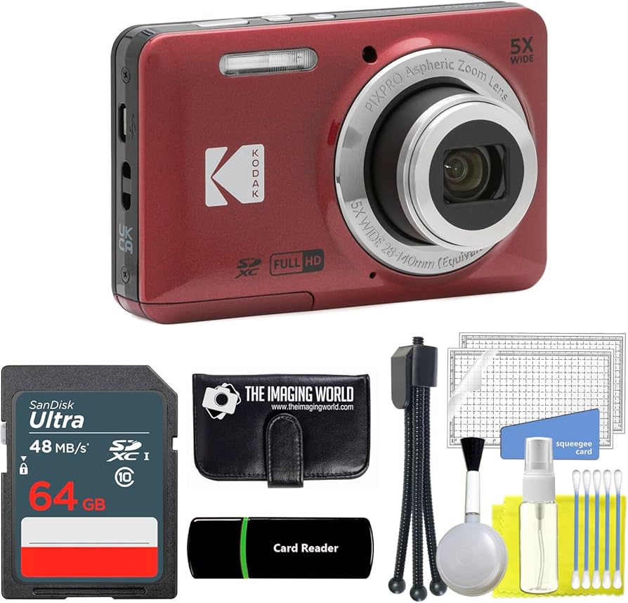 Amazon.com : Kodak PIXPRO FZ55 Red 16MP Digital Camera 5X Optical