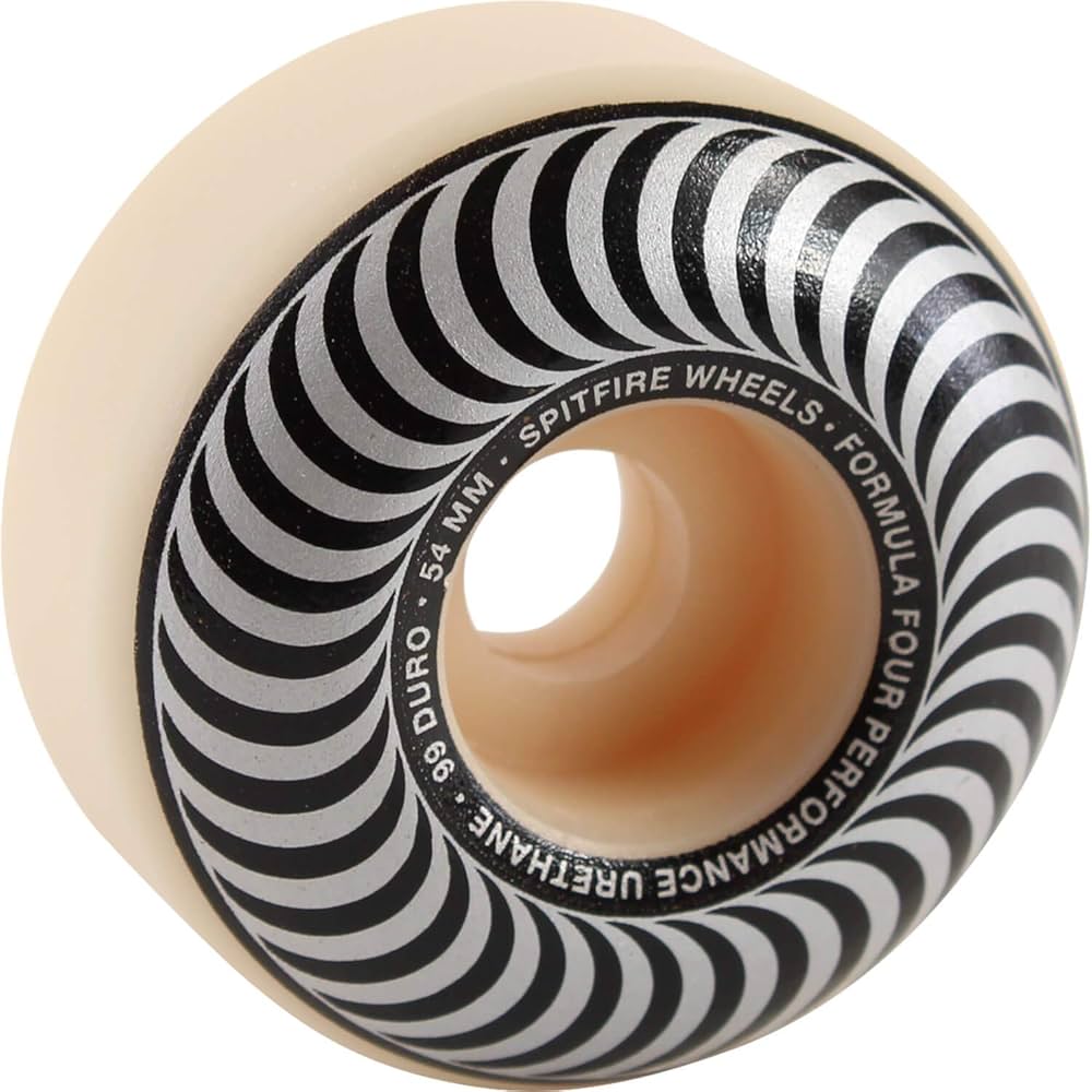 Spitfire Wheels Formula Four Classic Swirl branco com rodas de
