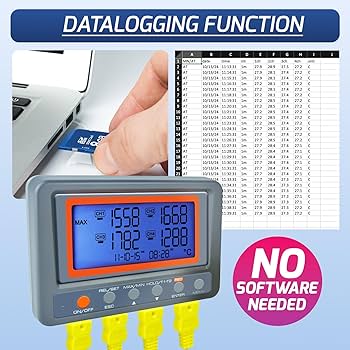 Amazon.co.jp: デジタル4チャンネル熱電対温度計温度記録データロガー