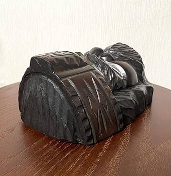 Amazon.co.jp: アイヌ民族無垢木木製木彫り彫刻オブジェ壁掛け置物伝統