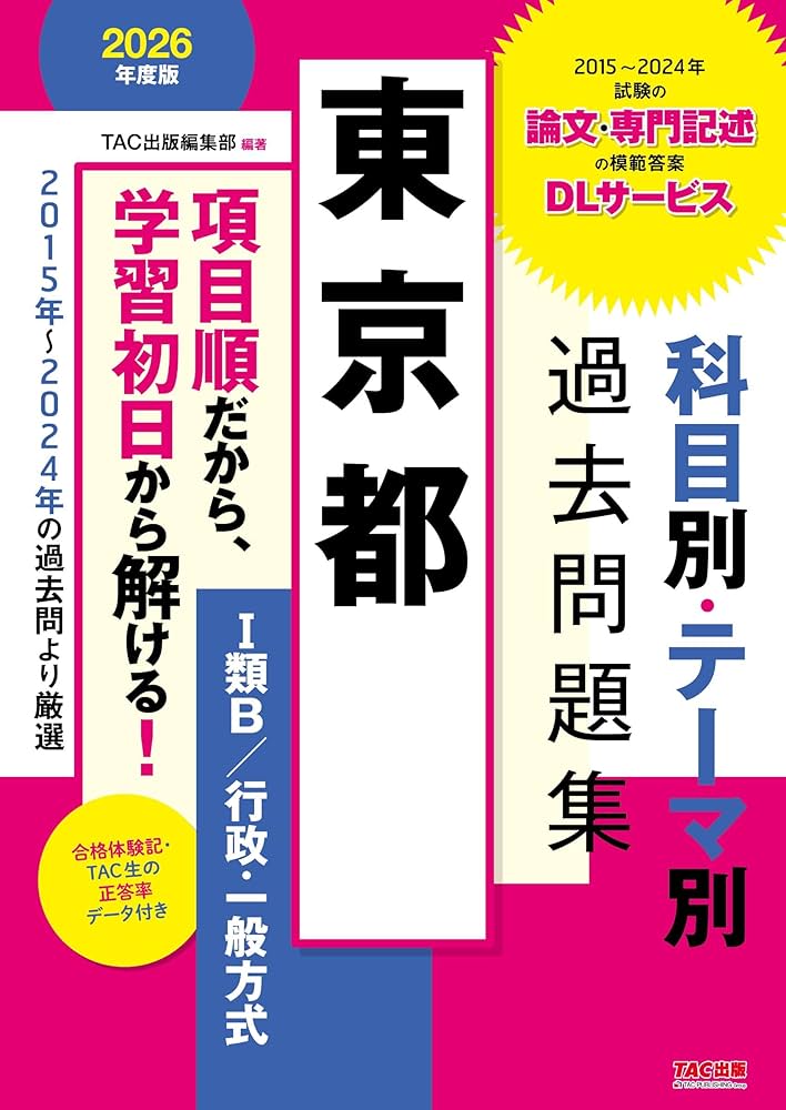 東京都 科目別・テーマ別過去問題集（Ⅰ類B／行政・一般方式） 2026