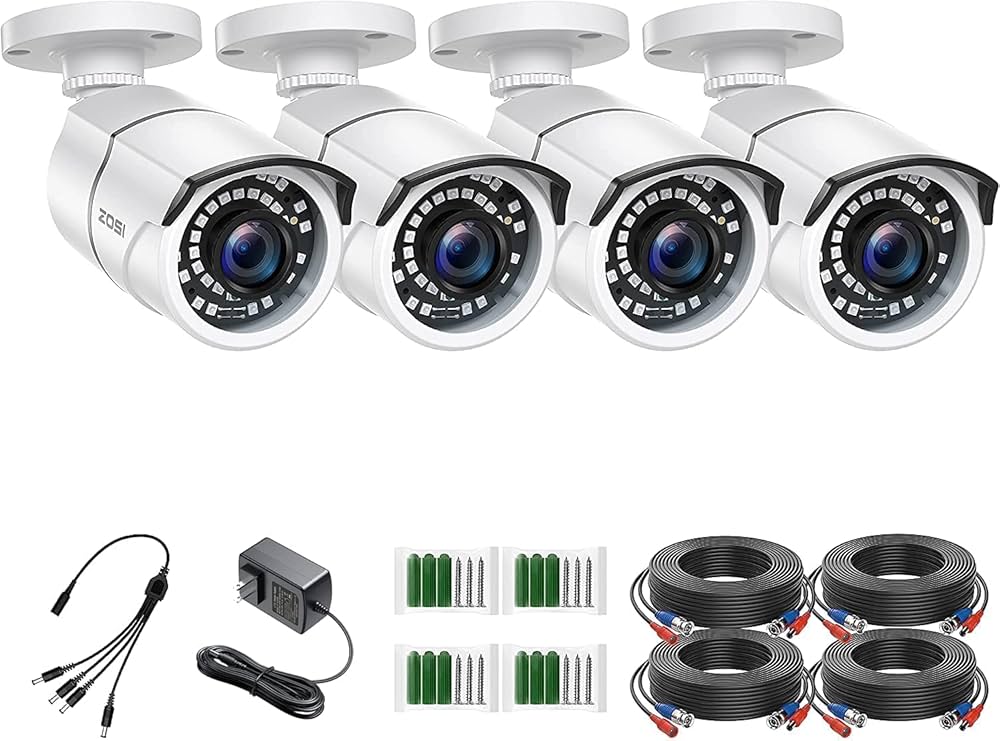 Amazon.co.jp: ZOSI 防犯カメラ4台セット 230万画素監視カメラ屋外