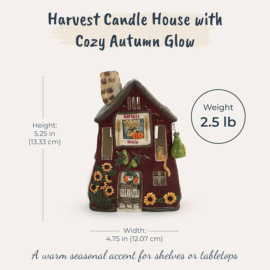 Amazon.com: Blue Sky Clayworks Harvest House Candle House, Ceramic