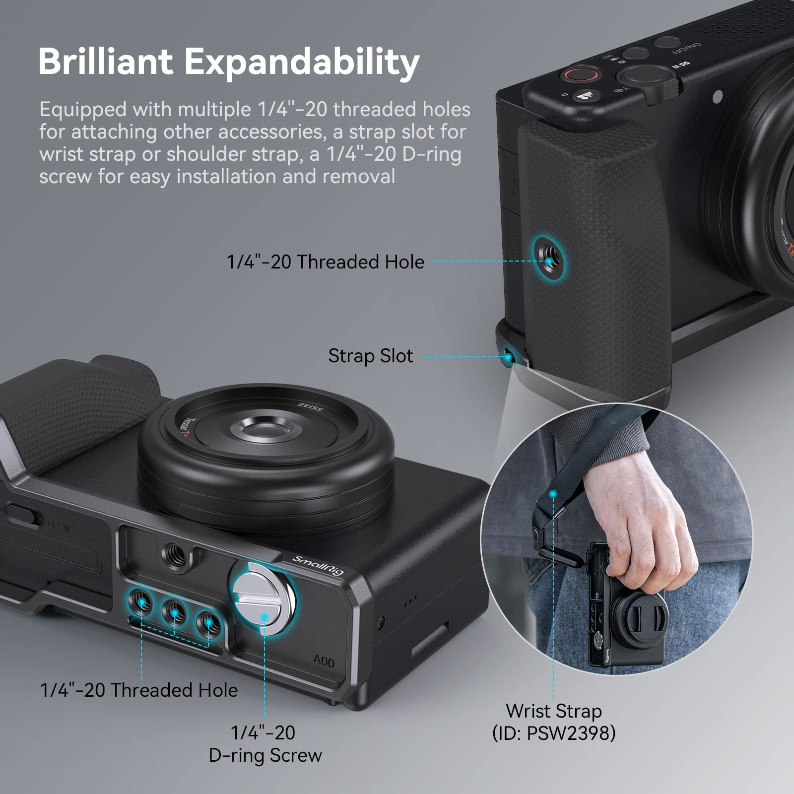 Amazon | SmallRig ZV-1F/ZV-1 II 用L型グリップ Lブラケット Sony対応